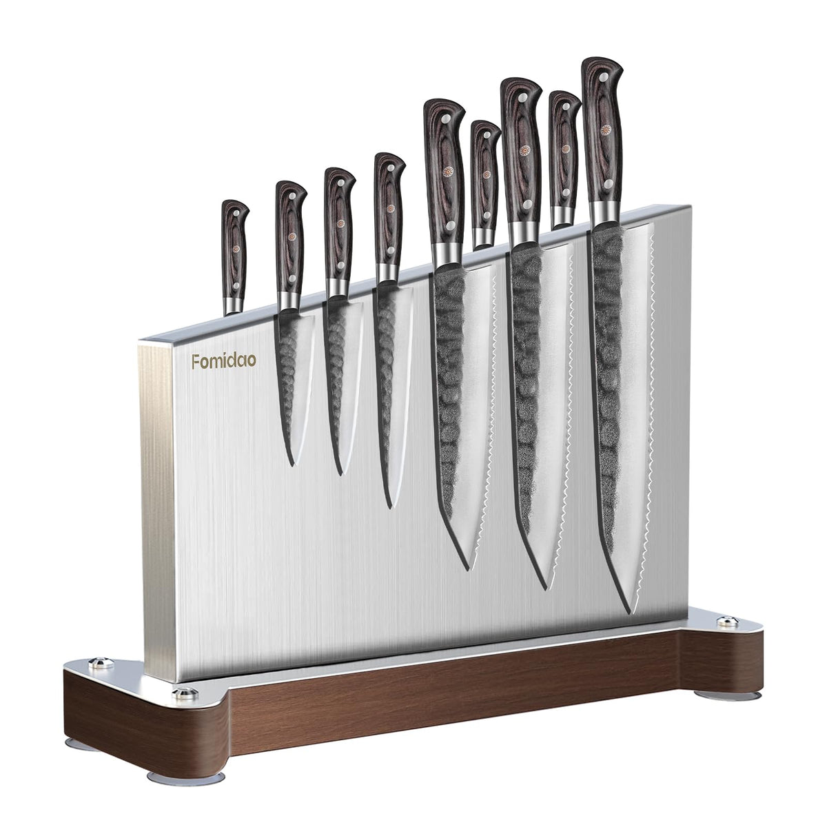 fomidao front view knife holder showing capacity and neat organization