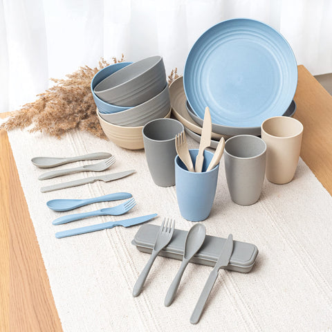 FOODLE dinnerware on campsite table showing outdoor-ready convenience