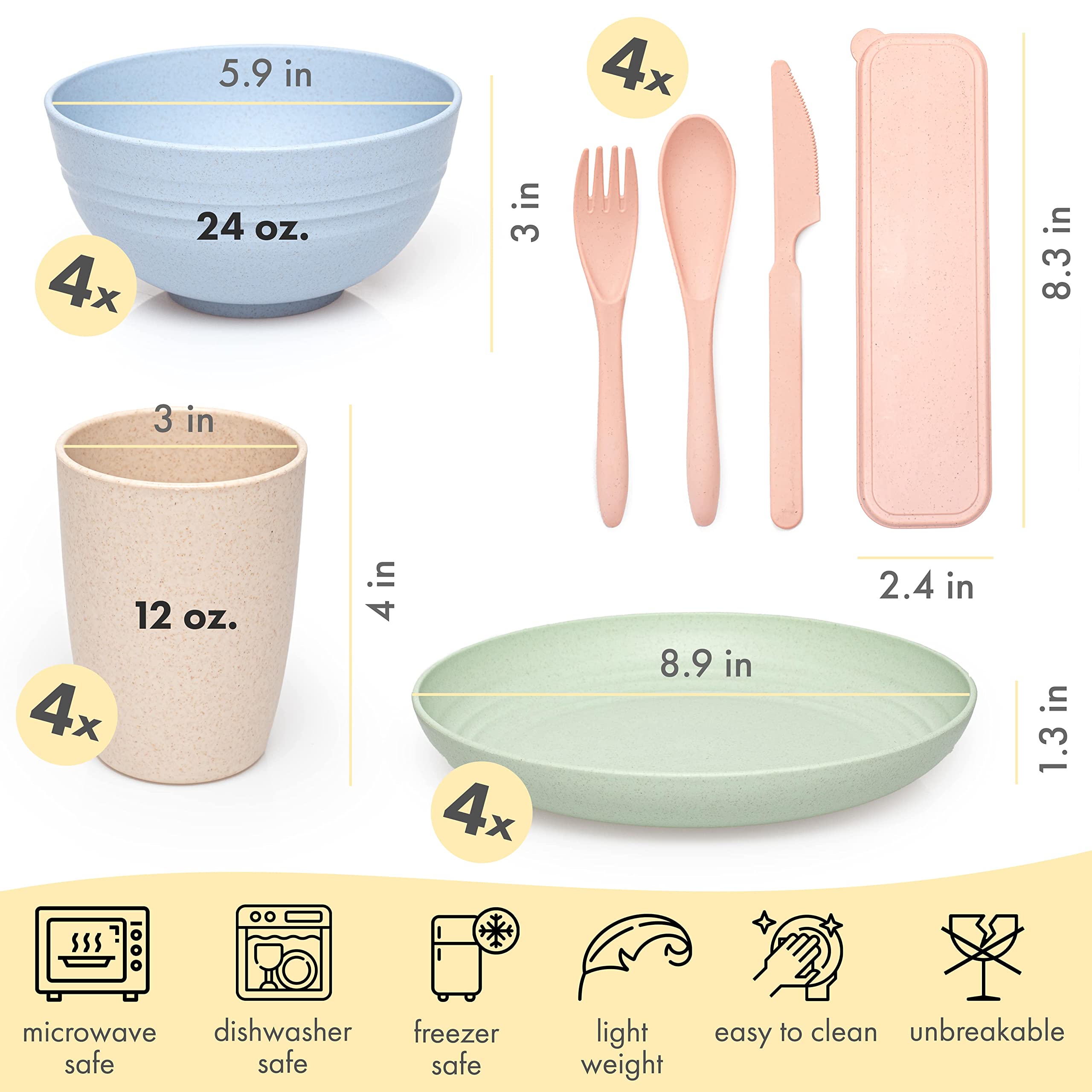 FOODLE plate top view illustrating shallow rim for easy scooping and serving