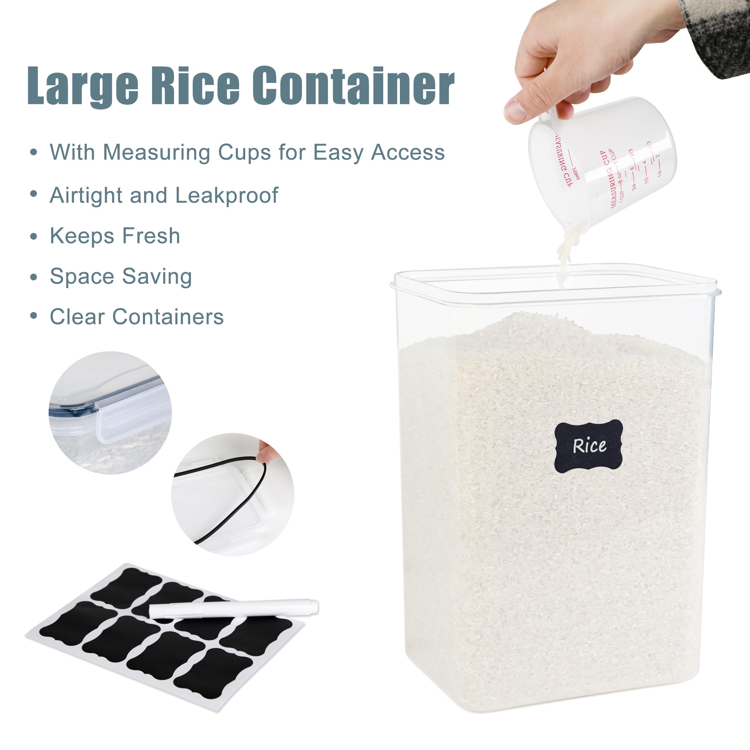 FOOYOO scooping flour with included measuring cup for precise portions