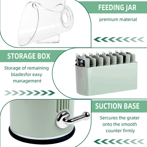 Fooyoubei five stainless-steel blades displayed for versatile use