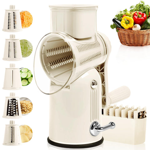 Fooyoubei rotary grater front view showing compact design and benefits