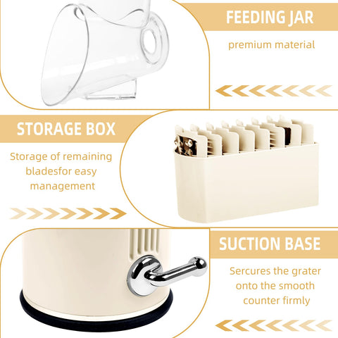 Fooyoubei suction base lock mechanism securing grater for stable use
