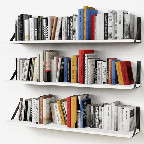 Forbena front view of 36 inch white shelf showing clean modern storage benefit