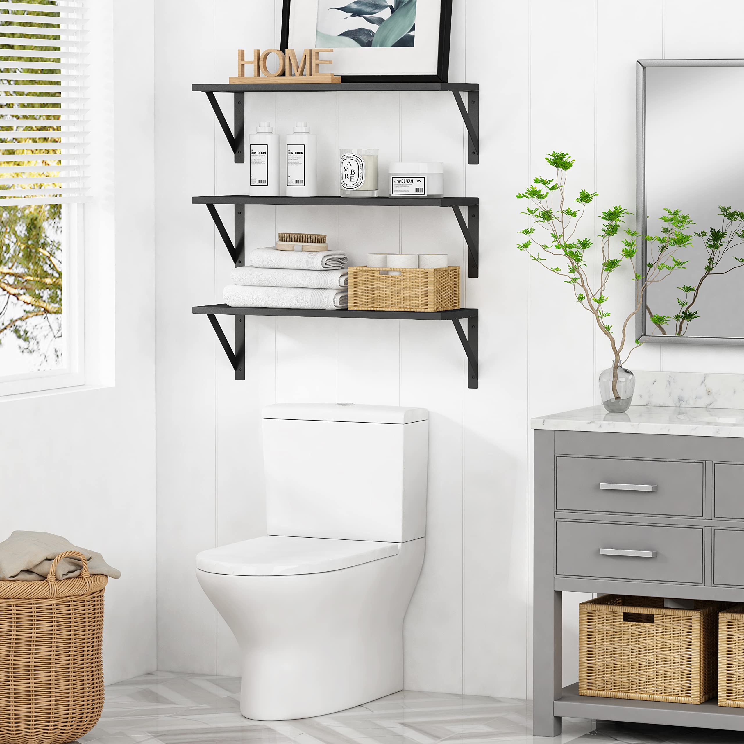 Forbena living room shelf holding books and decor creating visual appeal