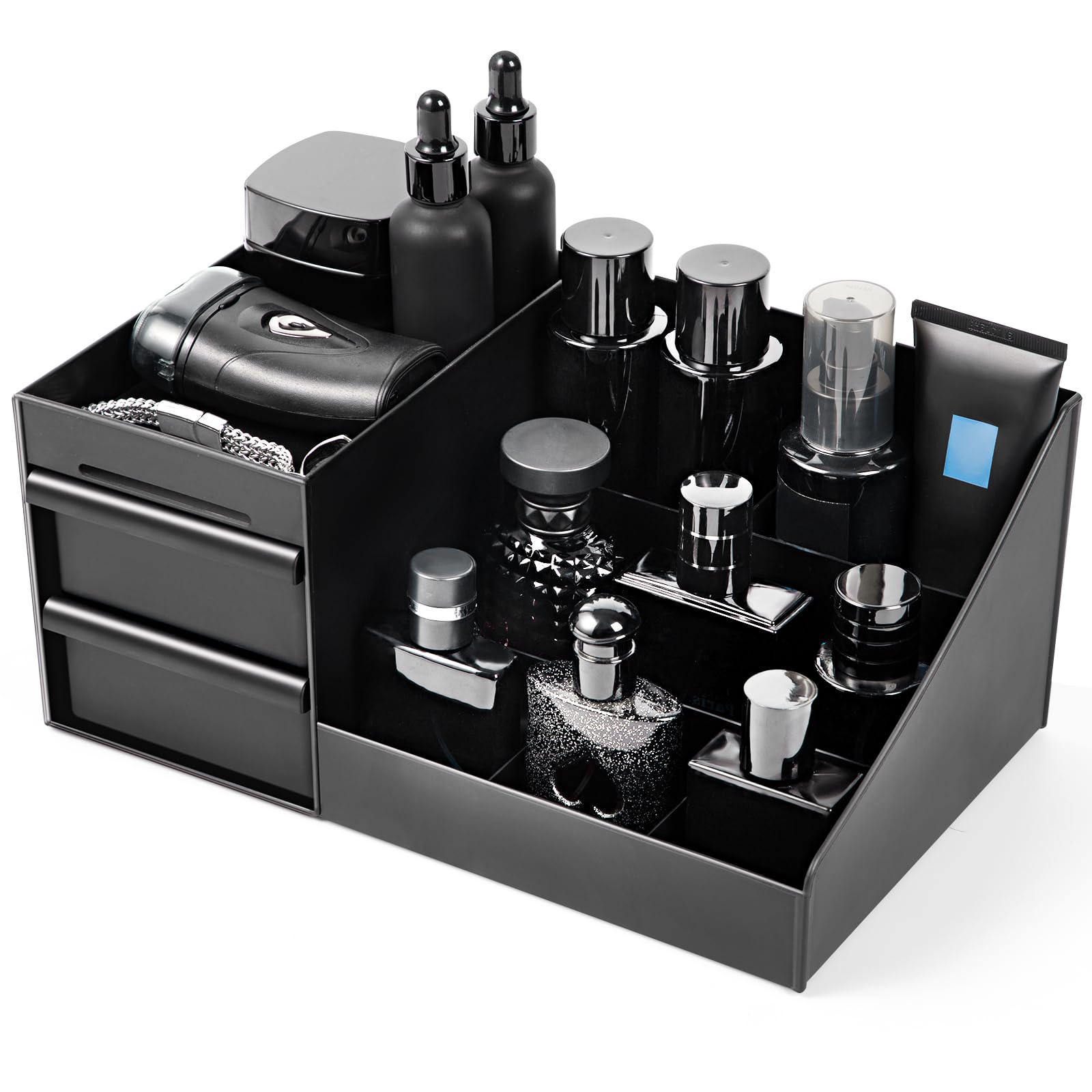 Forest Angle front view showing organized colognes and accessories for neat storage