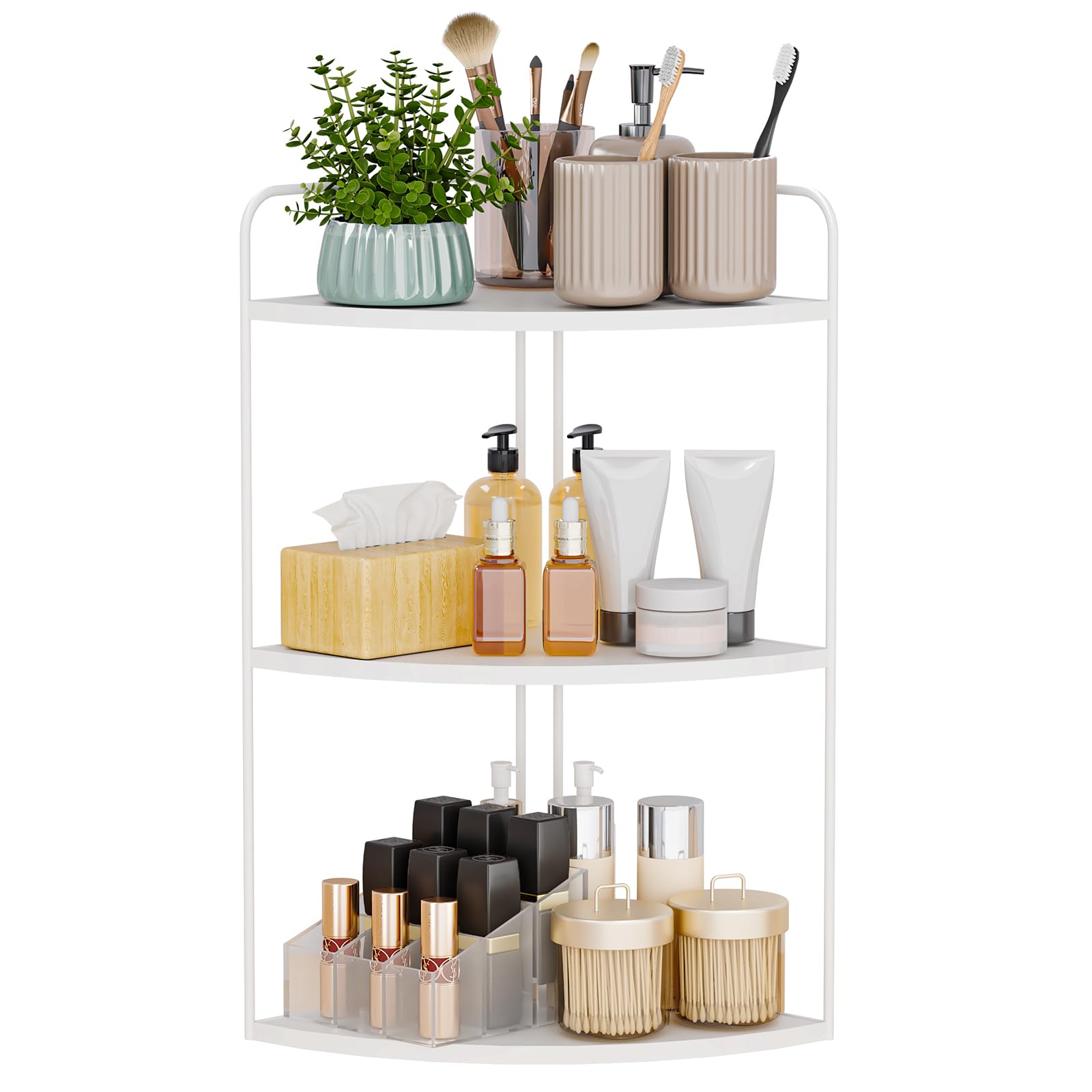 Forest Angle front view showing tidy vanity organization and elegant design