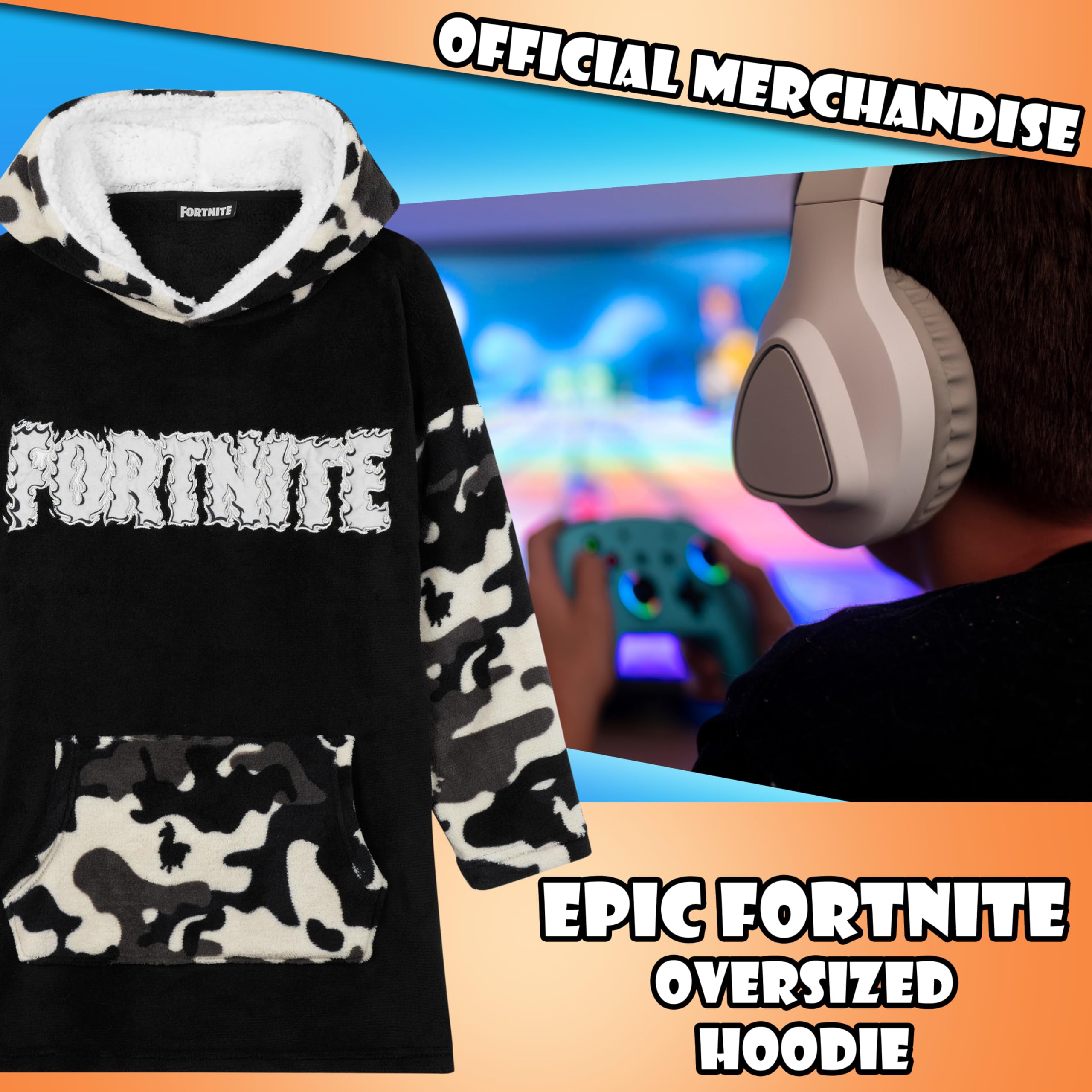 Fortnite fleece closeup showing soft texture and cozy feel for gamers