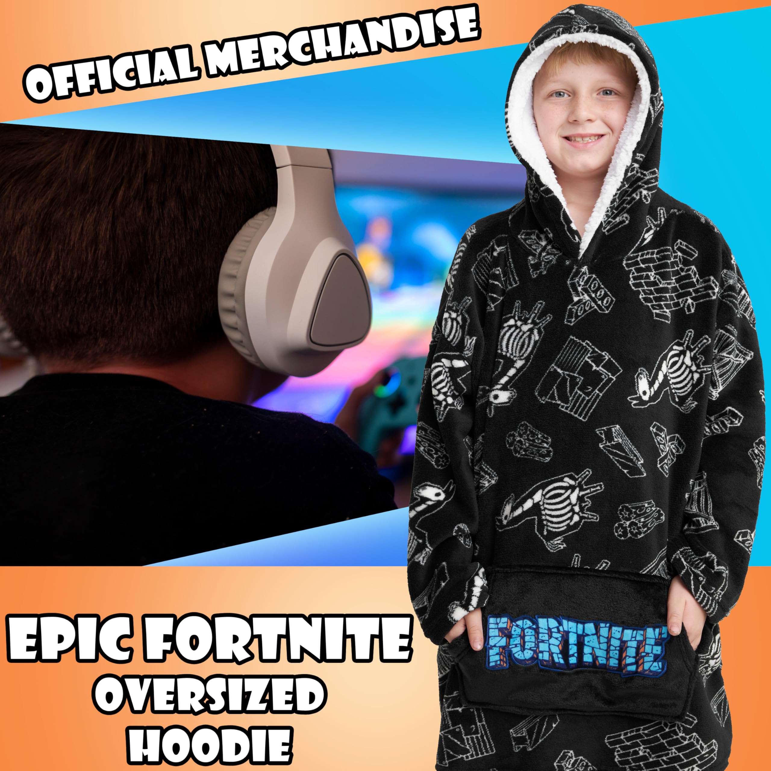 Fortnite kid wearing blanket in living room for relaxed gaming comfort