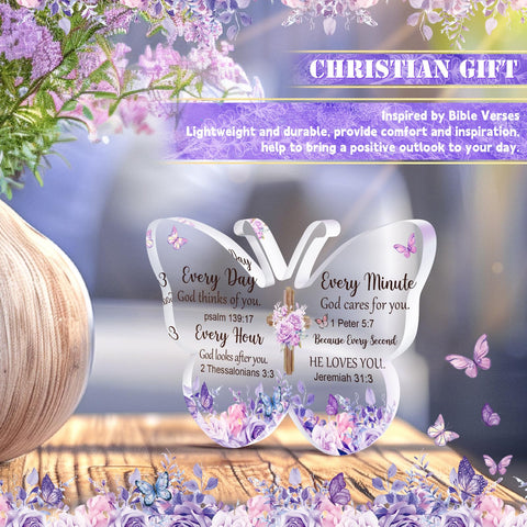 Fortuning's JDS butterfly desk decor on a shelf, decorative reminder of hope and encouragement