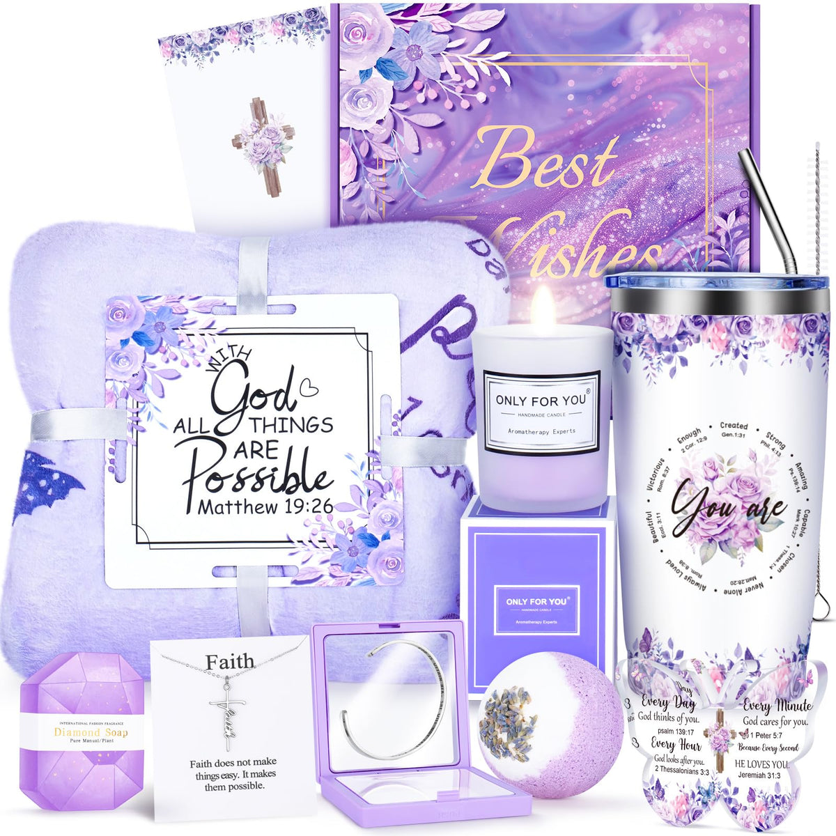 Fortuning's JDS front packaging showing purple gift box and neatly arranged items, evokes thoughtful presentation