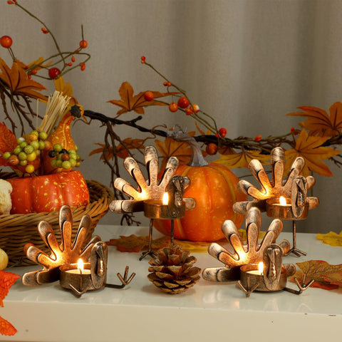 FORUP turkeys on a mantel in a holiday setting creating cozy seasonal atmosphere benefit