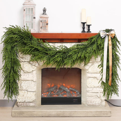 FOTEEWL front packaging showing 2-piece 9ft garland set, ready to decorate
