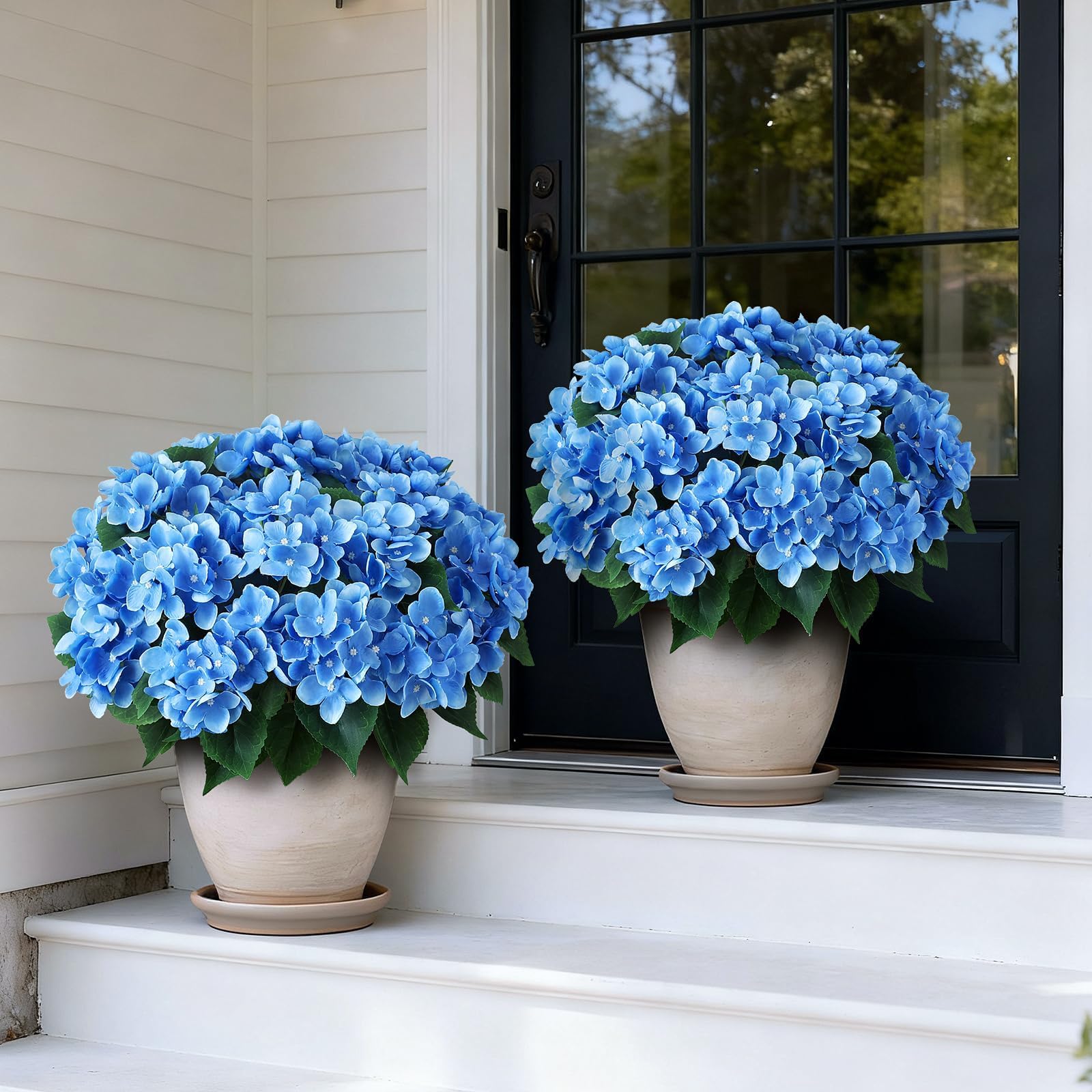 FOTEEWL close-up of silk hydrangea petals showing lifelike texture and depth