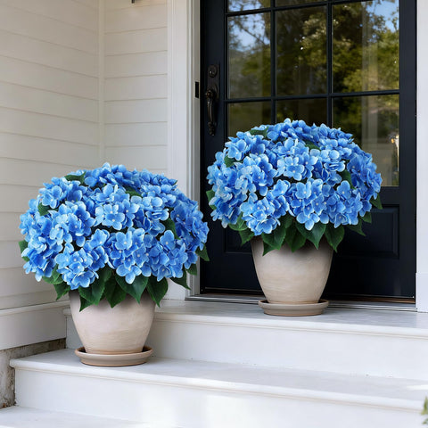 FOTEEWL close-up of silk hydrangea petals showing lifelike texture and depth
