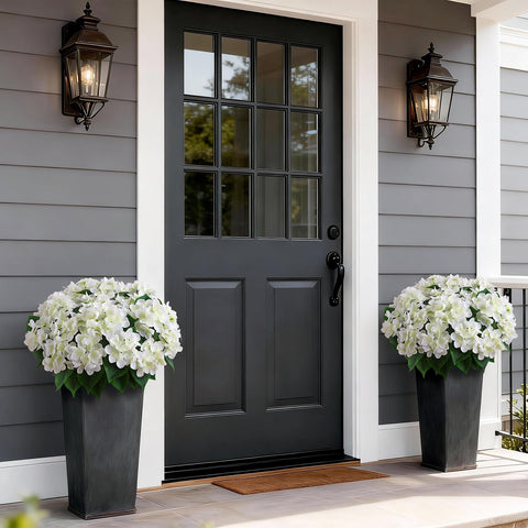 FOTEEWL pair on porch steps adding curb appeal and low-maintenance beauty