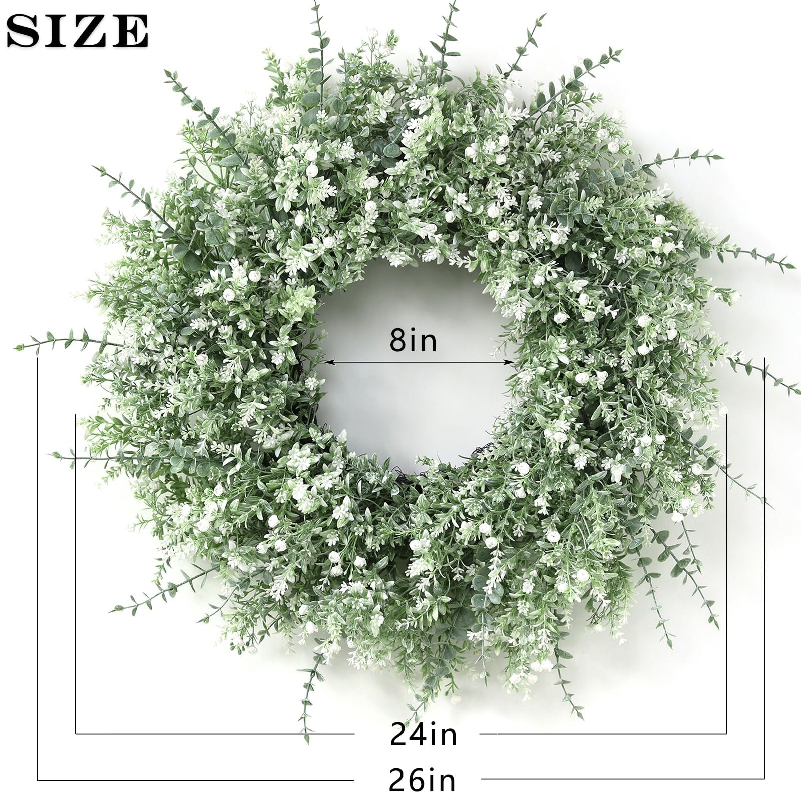 FOTEEWL wreath hung on wooden door demonstrating finished styling benefit