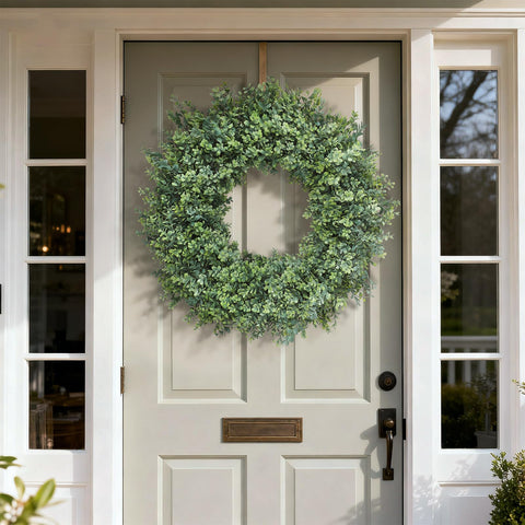 FOTEEWL wreath decorated with ribbon showing seasonal versatility