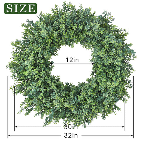FOTEEWL wreath next to door frame illustrating 32 inch scale