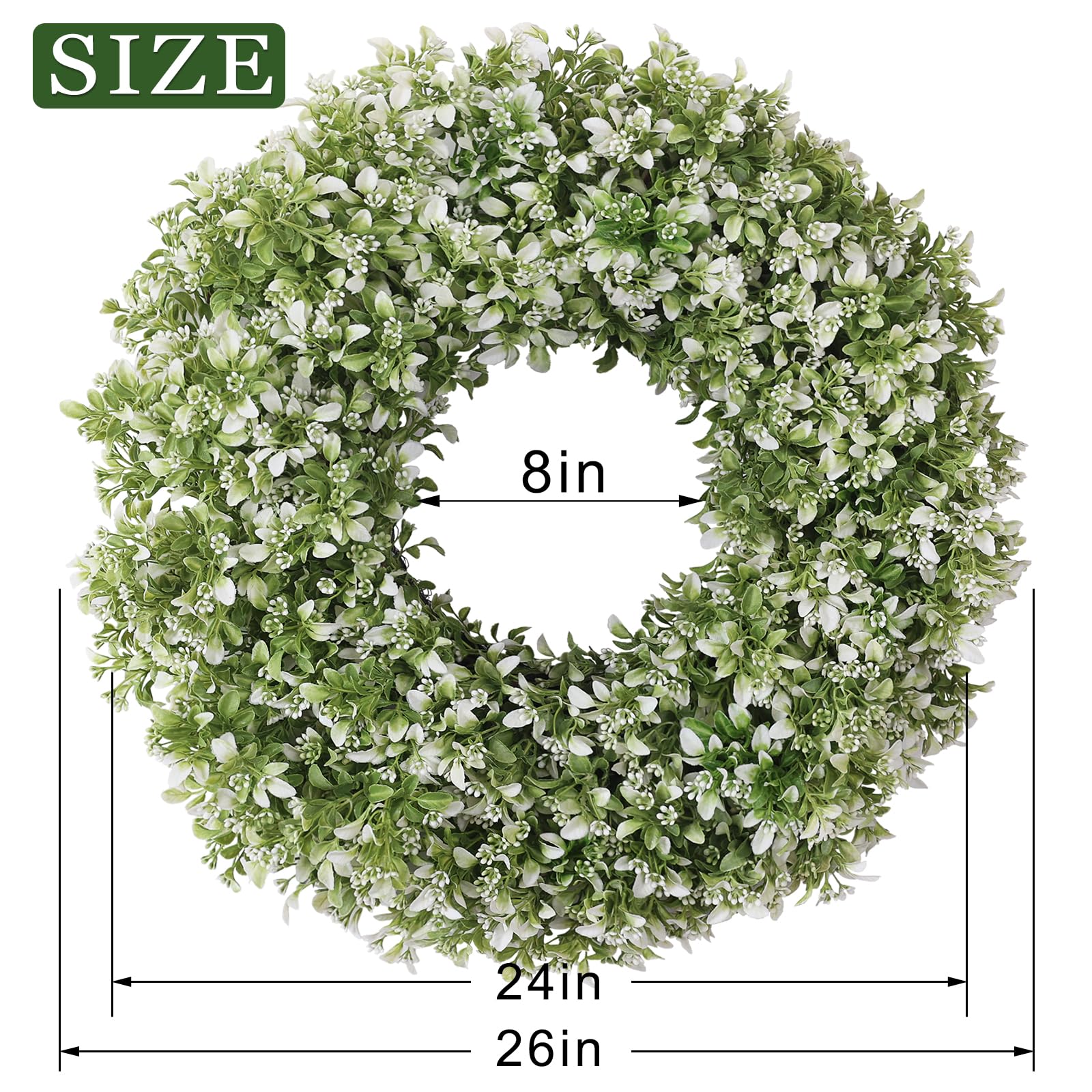 FOTEEWL wreath on fireplace mantel adding year-round greenery to room