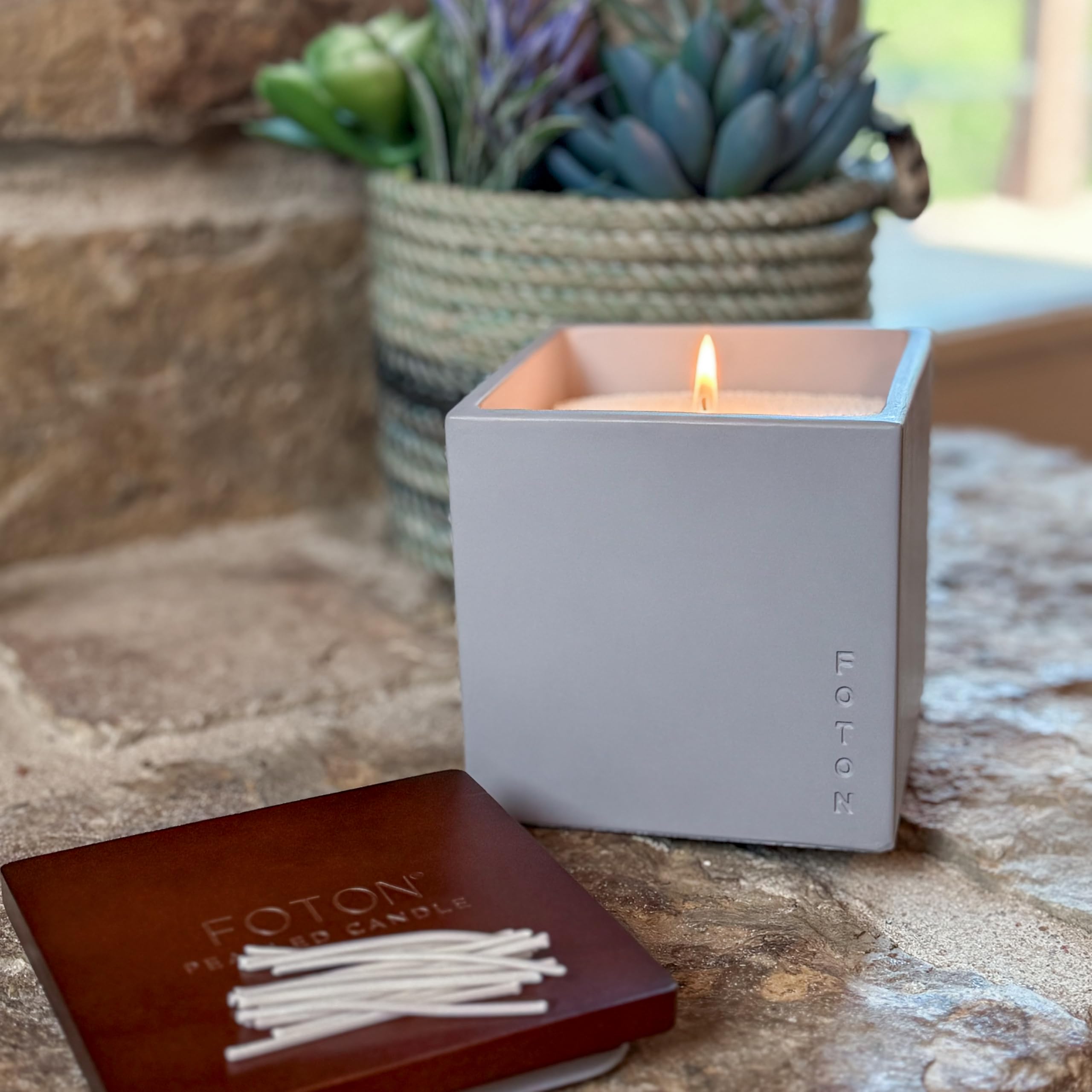 Foton gift-ready boxed candle set packaged for presenting at holidays or housewarmings