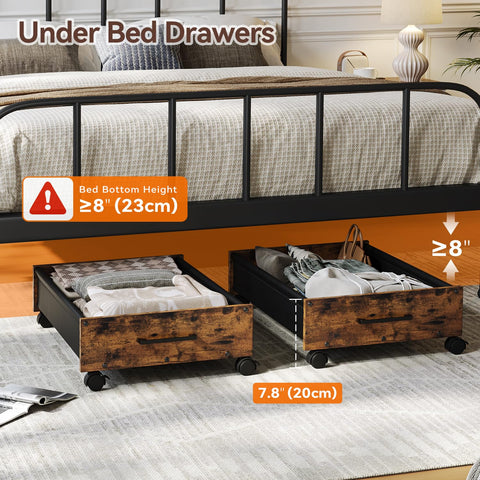 FOUCSSOMEI open drawer under bed showing easy access and storage benefit