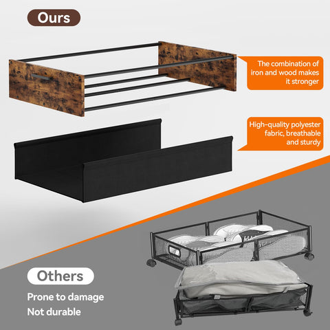 FOUCSSOMEI drawer next to ruler illustrating compact low-profile size benefit