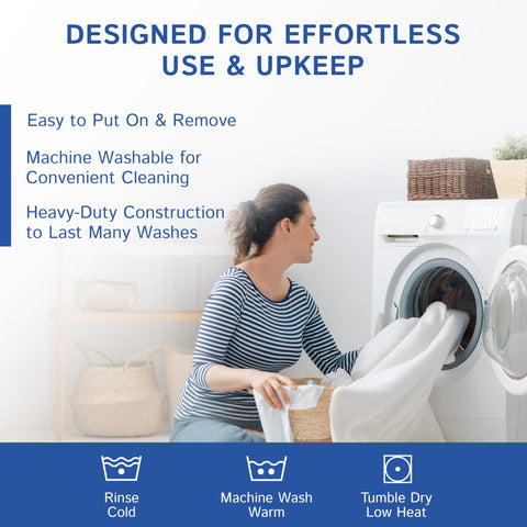 Four Seasons Essentials wiping a spill from cover illustrating easy cleanup and stain resistance