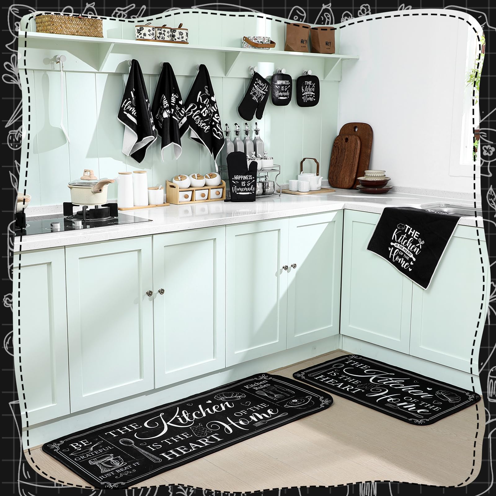 Fourluoo styled kitchen scene showing cohesive farmhouse decor benefit