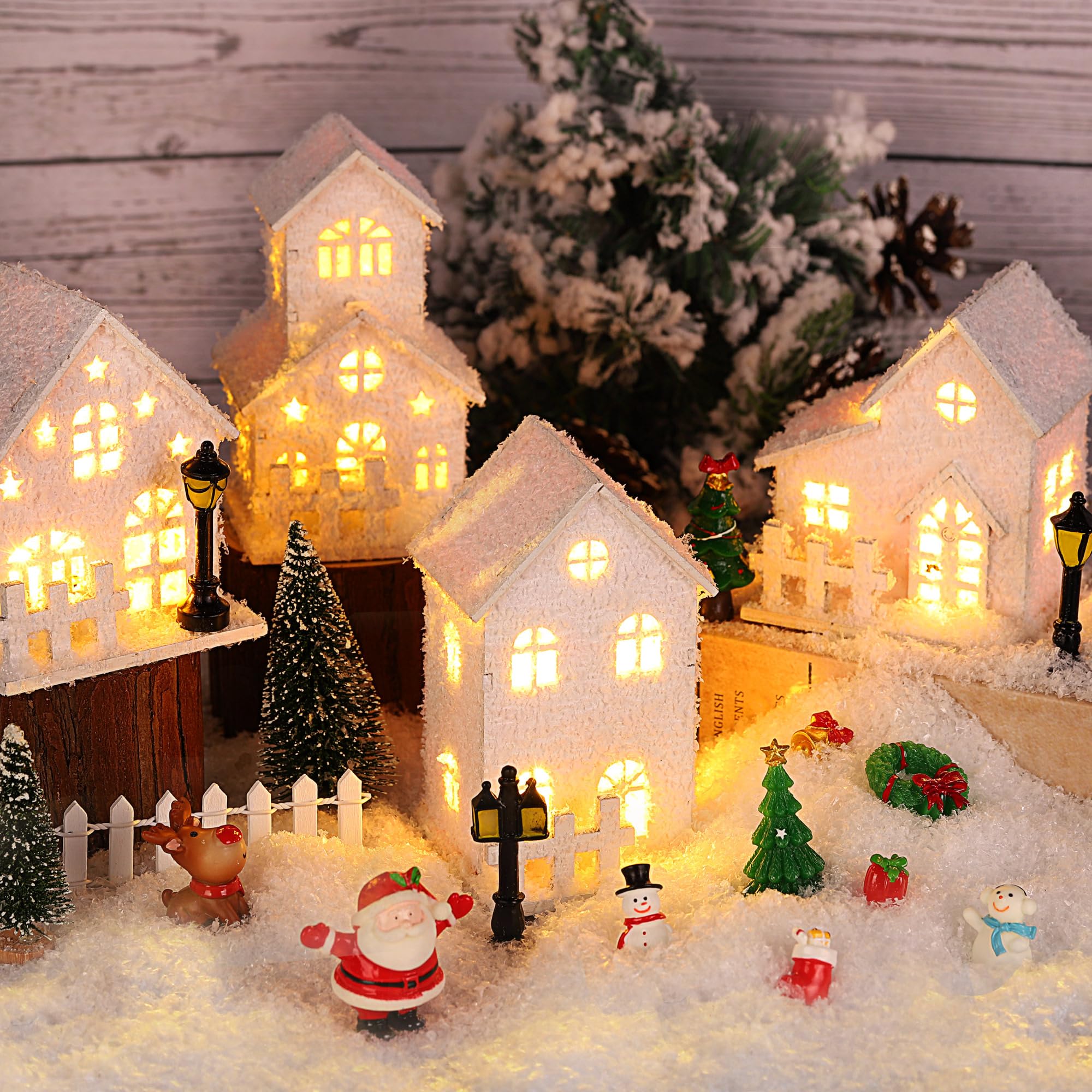Fovths illuminated village at night highlighting cozy LED ambiance benefit