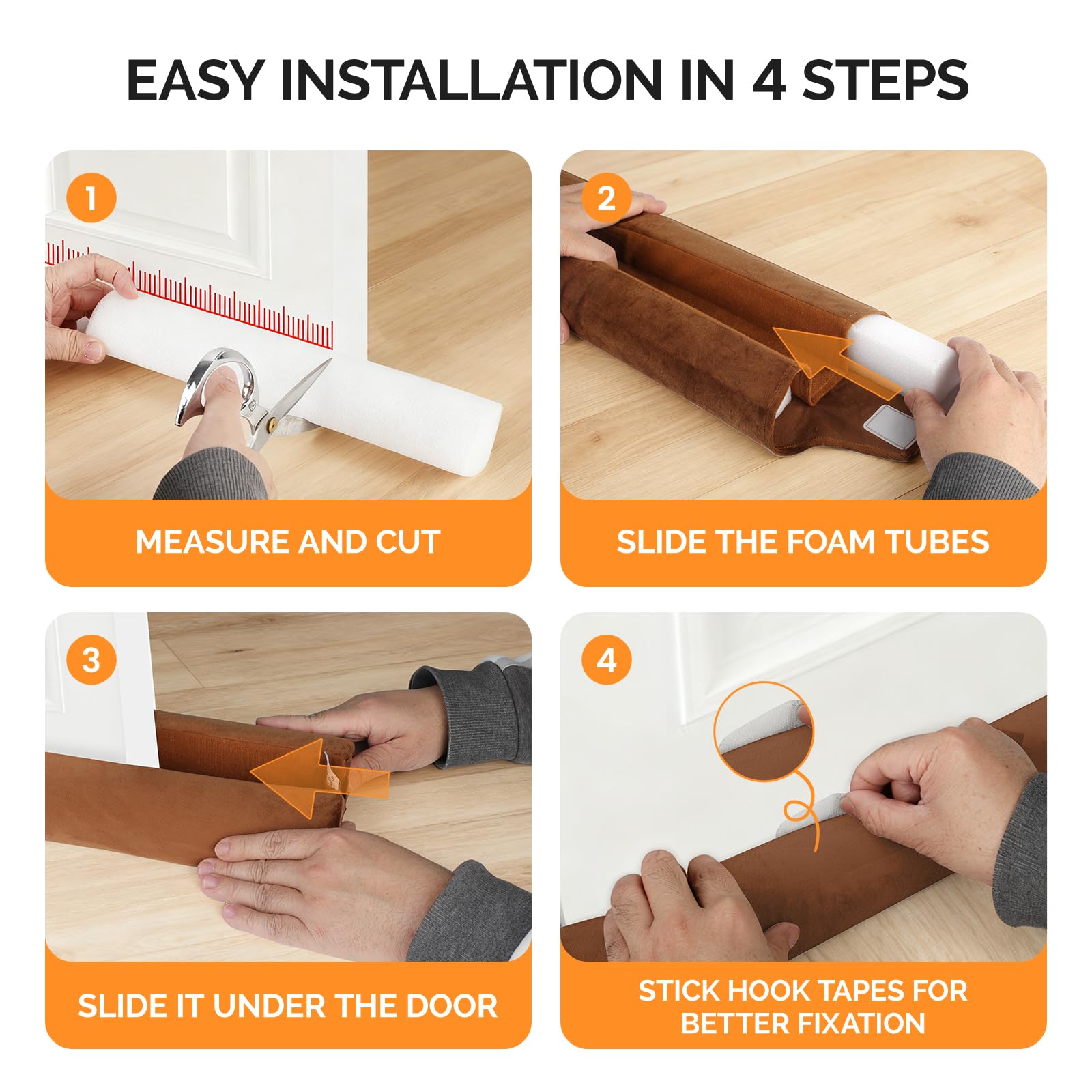 fowong included hook-and-loop tape applied on thin door for secure attachment