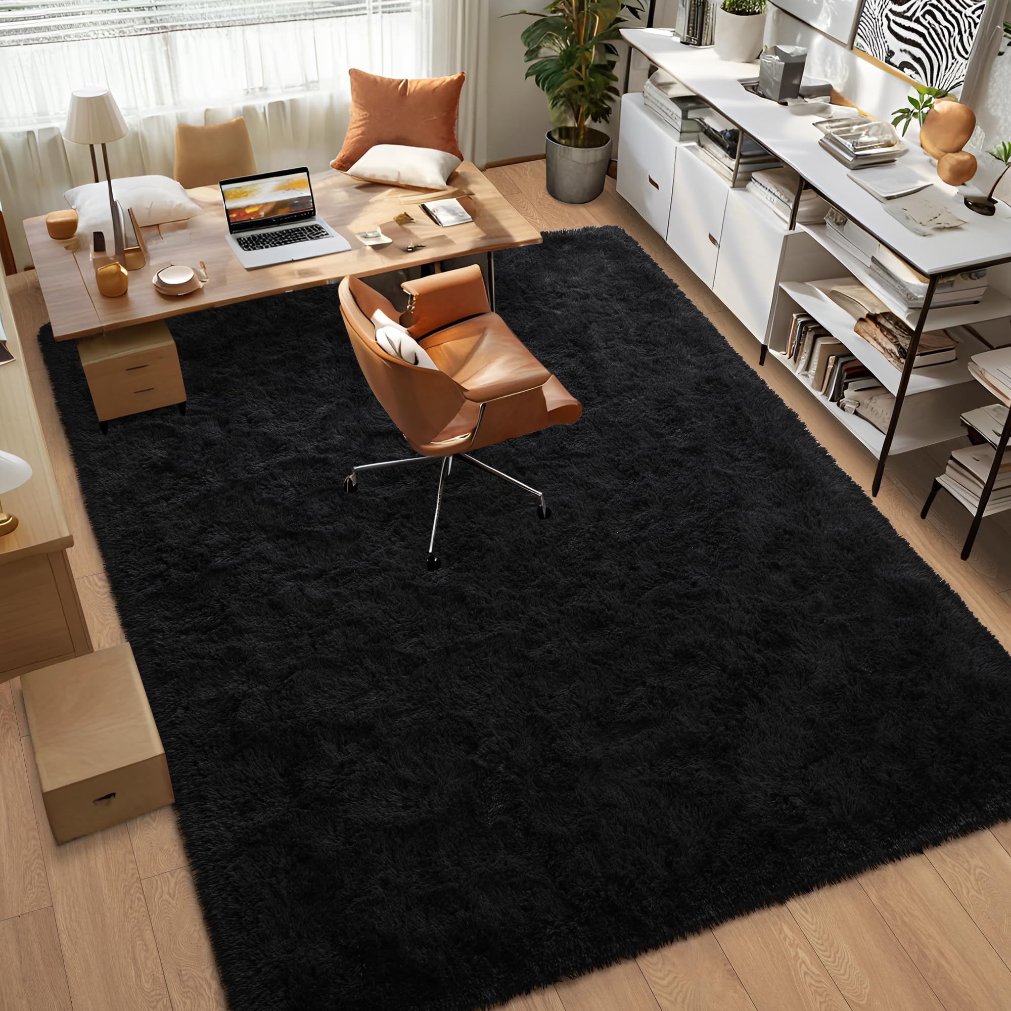 Foxmas rug placed under sofa showing anchoring and decor enhancement