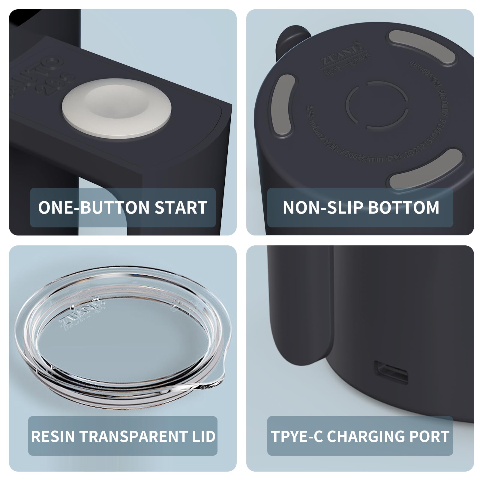 FOXNSK one-touch control button detail offering simple operation and anti-sedimentation mode