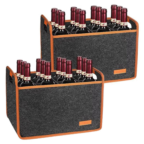 Foyego front view tote showing felt exterior and reinforced edges, durable protection
