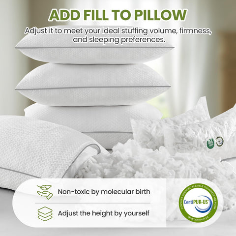 FP FLEXPEDIC inner zipper opened with removable fill demonstrating easy loft adjustment