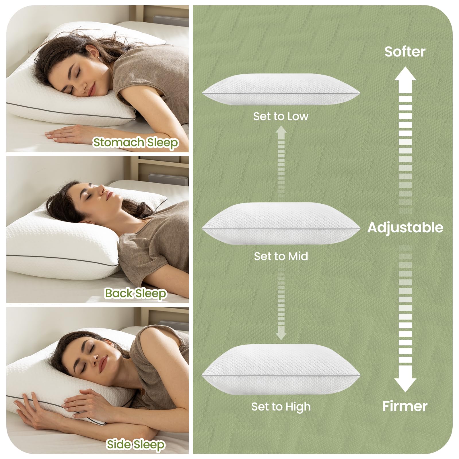 FP FLEXPEDIC queen pillow beside ruler showing size and scale for accurate fit