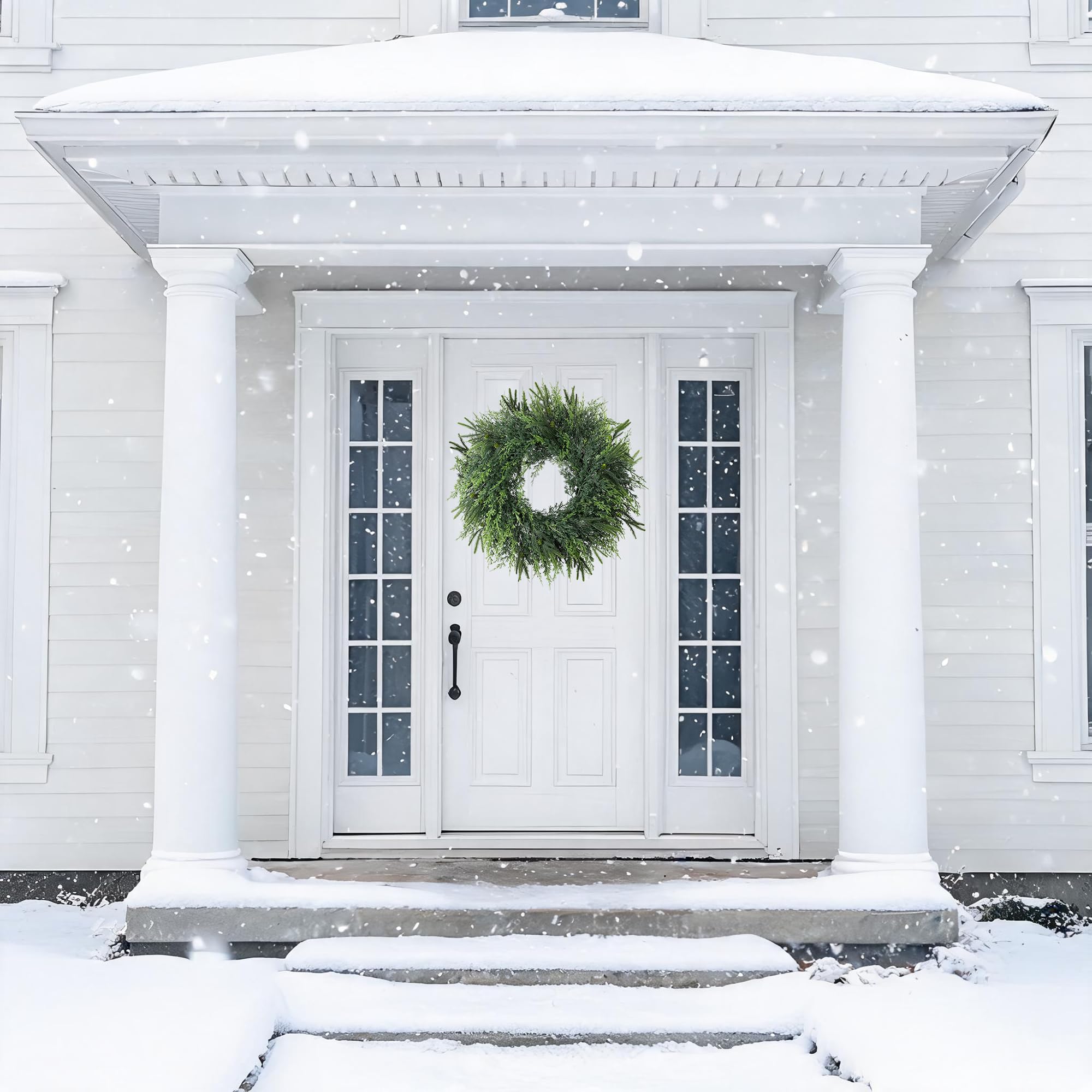 FPROOM wreath displayed on mantel demonstrating home decor impact benefit