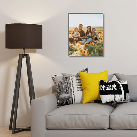 Frametory in living room gallery wall displaying cohesive home décor benefit