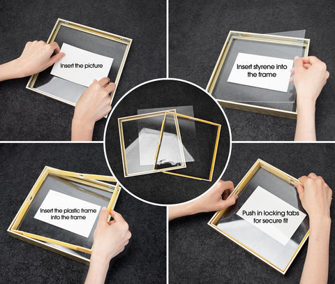 Frametory tabletop easel display showing versatile placement options