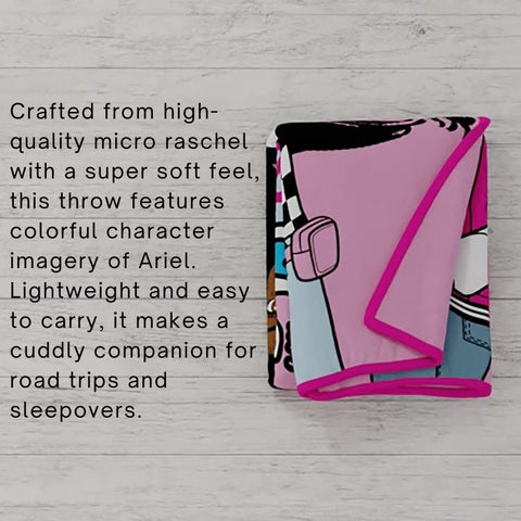 Franco throw styled on kid's bed adding cheerful Barbie bedroom decor