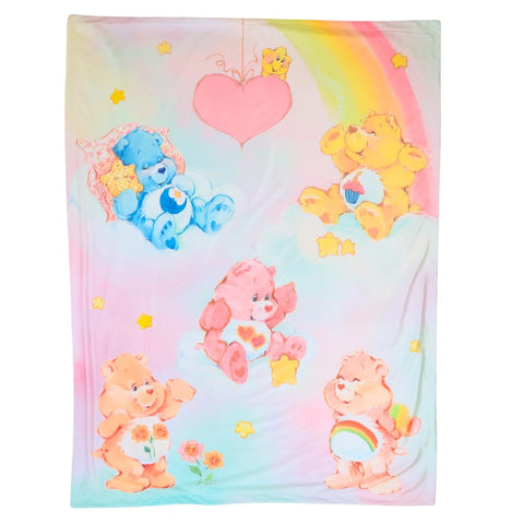 Franco Care Bears throw on sofa styling adding colorful decor and comfy layering