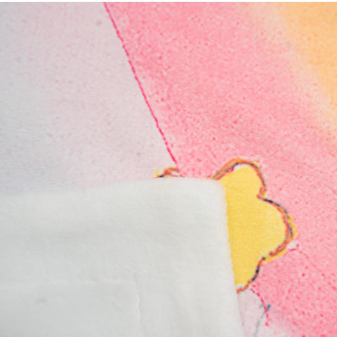 Franco Care Bears throw packed in bag showing portability and travel-friendly convenience