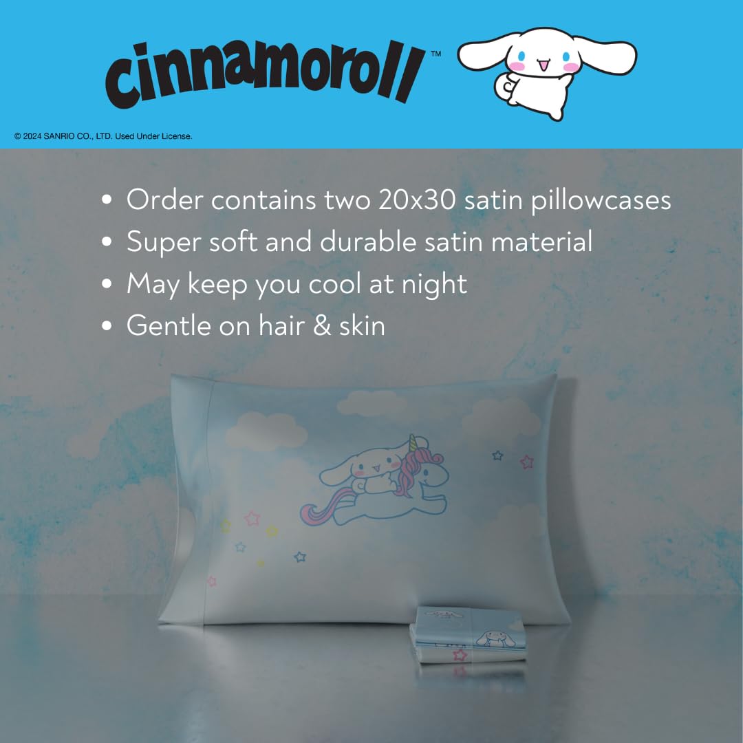 Franco Cinnamoroll satin texture close-up showing smooth fabric that reduces friction