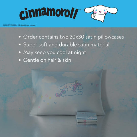 Franco Cinnamoroll satin texture close-up showing smooth fabric that reduces friction