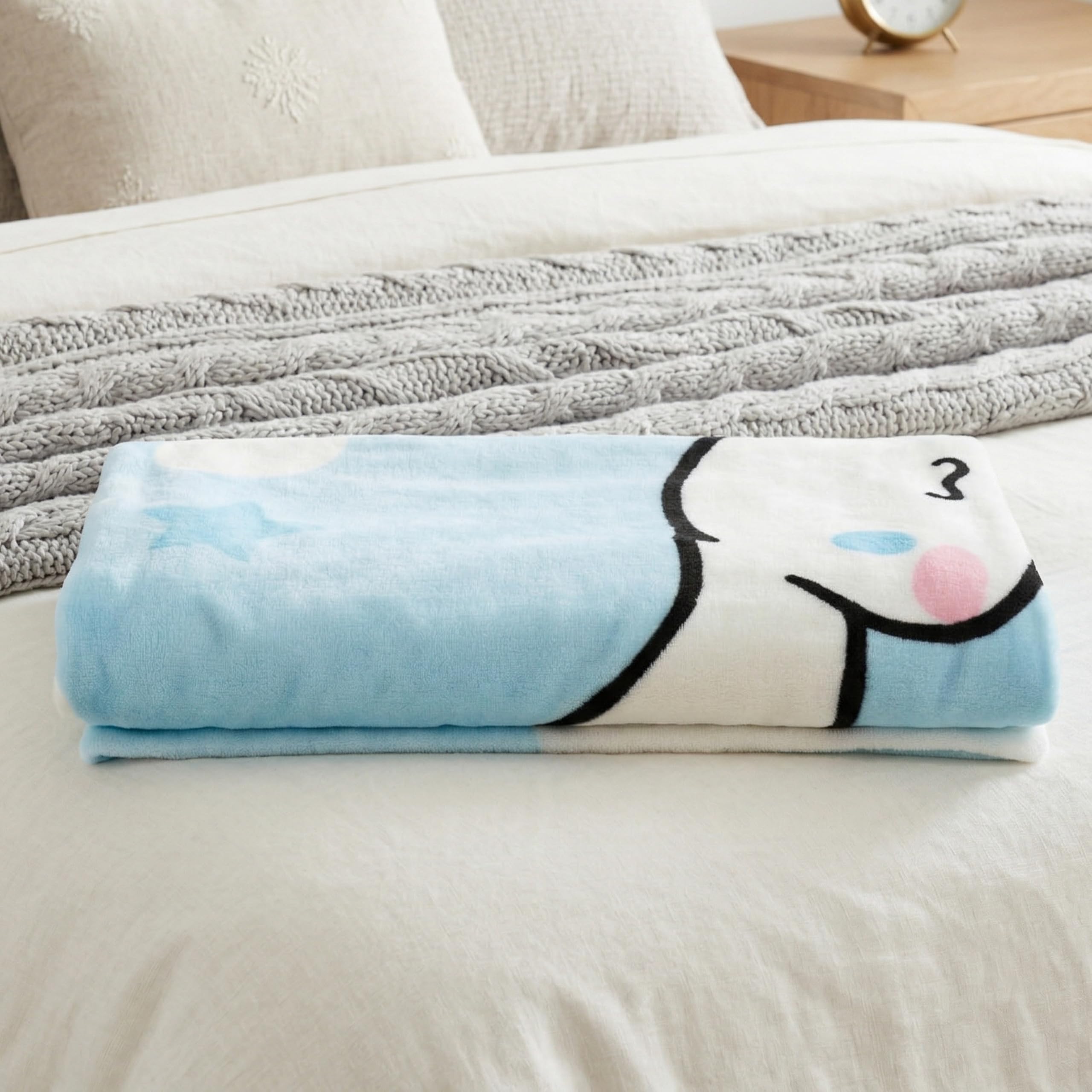 Franco Cinnamoroll draped on sofa shows cozy styling and easy layer