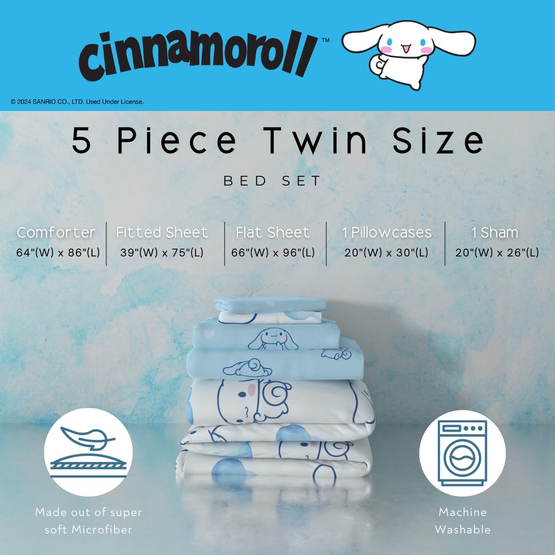 Franco Cinnamoroll fitted sheet deep pockets ensuring secure mattress fit and neat finish