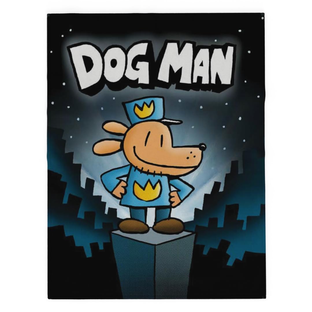 Franco Dog Man throw front view showing hero artwork and cozy appeal
