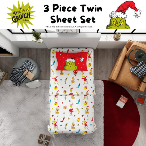 Franco Grinch styled bedroom scene illustrating festive charm and easy layering for fans