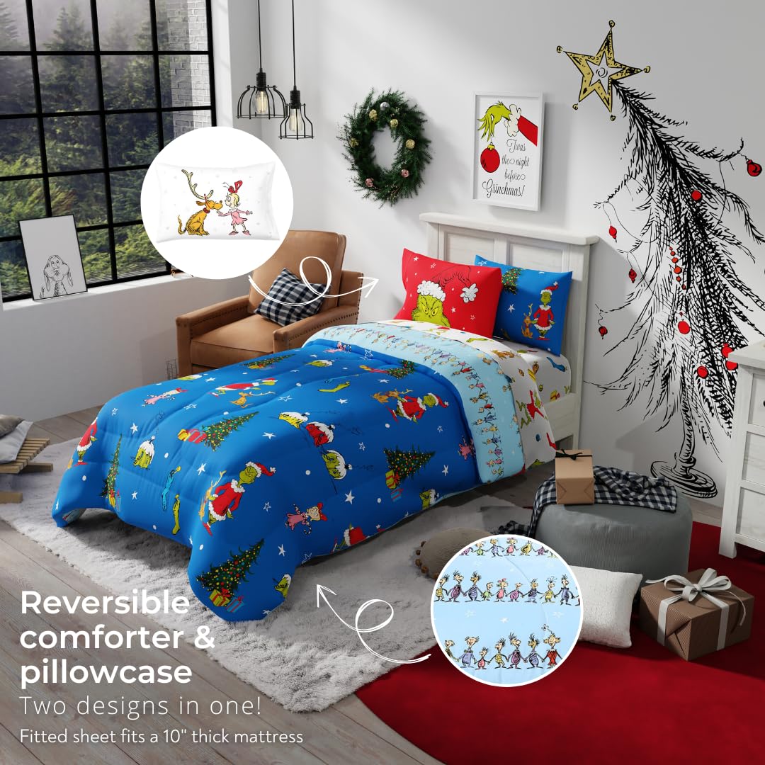 Franco comforter styled on twin bed showing festive bedroom transformation