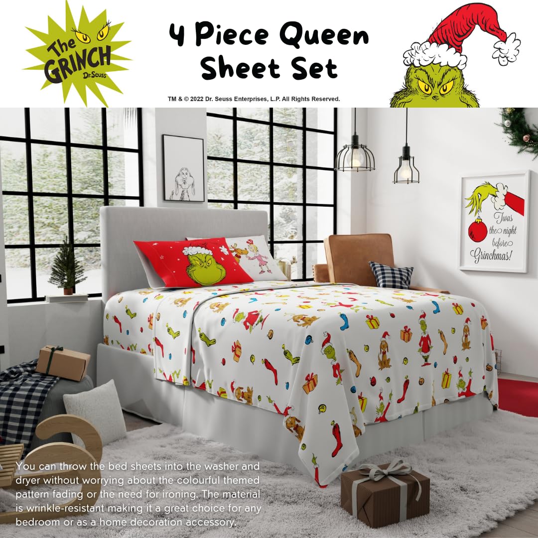 Franco Grinch pillowcase detail with character print and neat stitching for lasting use